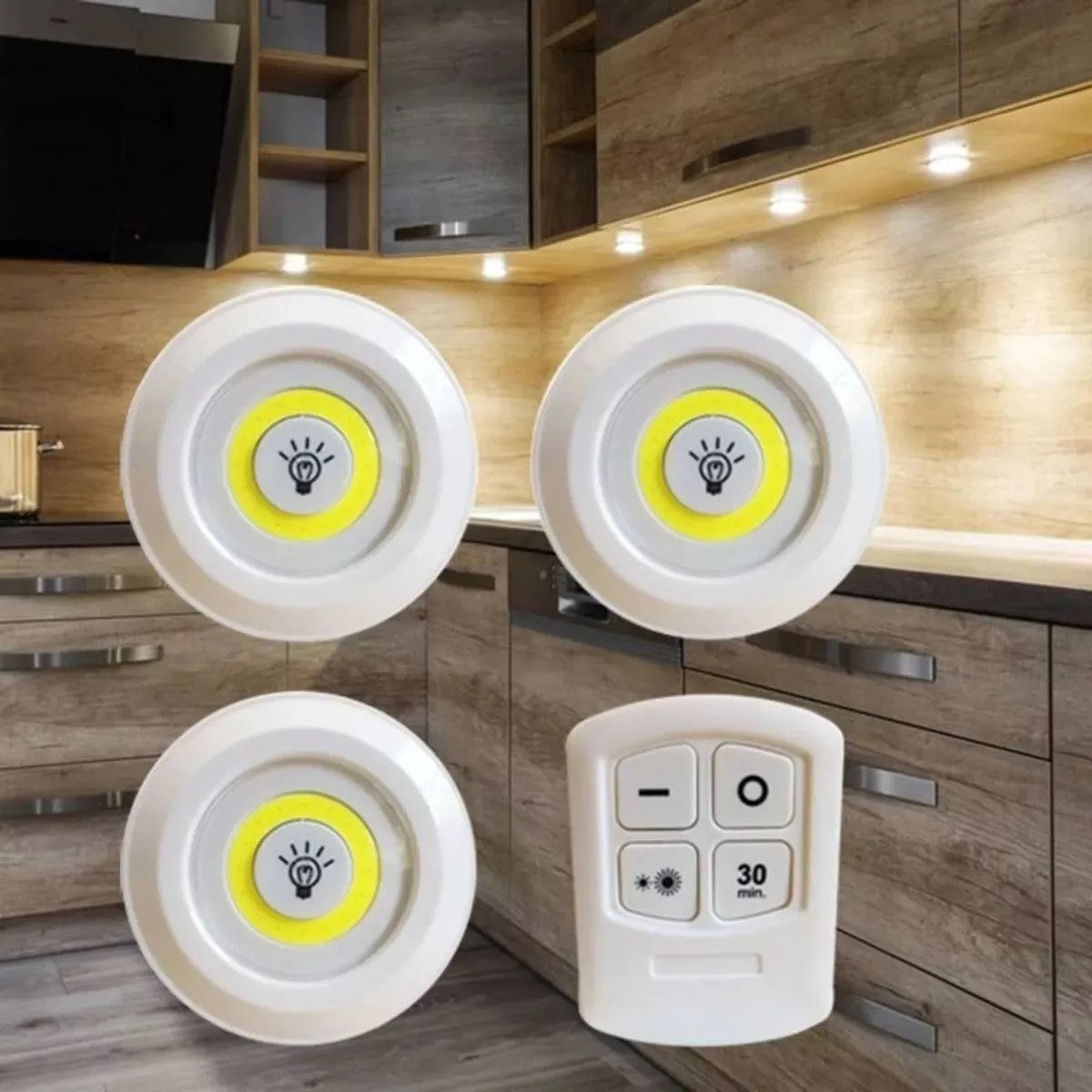 LUZ LED PRO INALAMBRICA ® SET X 3 CON CONTROL- ENVIO GRATIS
