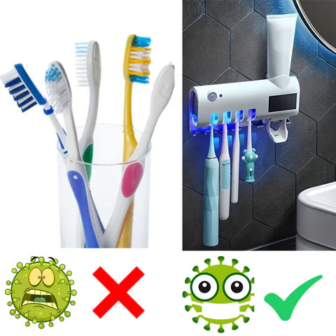 ESTERILIZADOR DE CEPILLOS CON DISPENSADOR DE CREMA